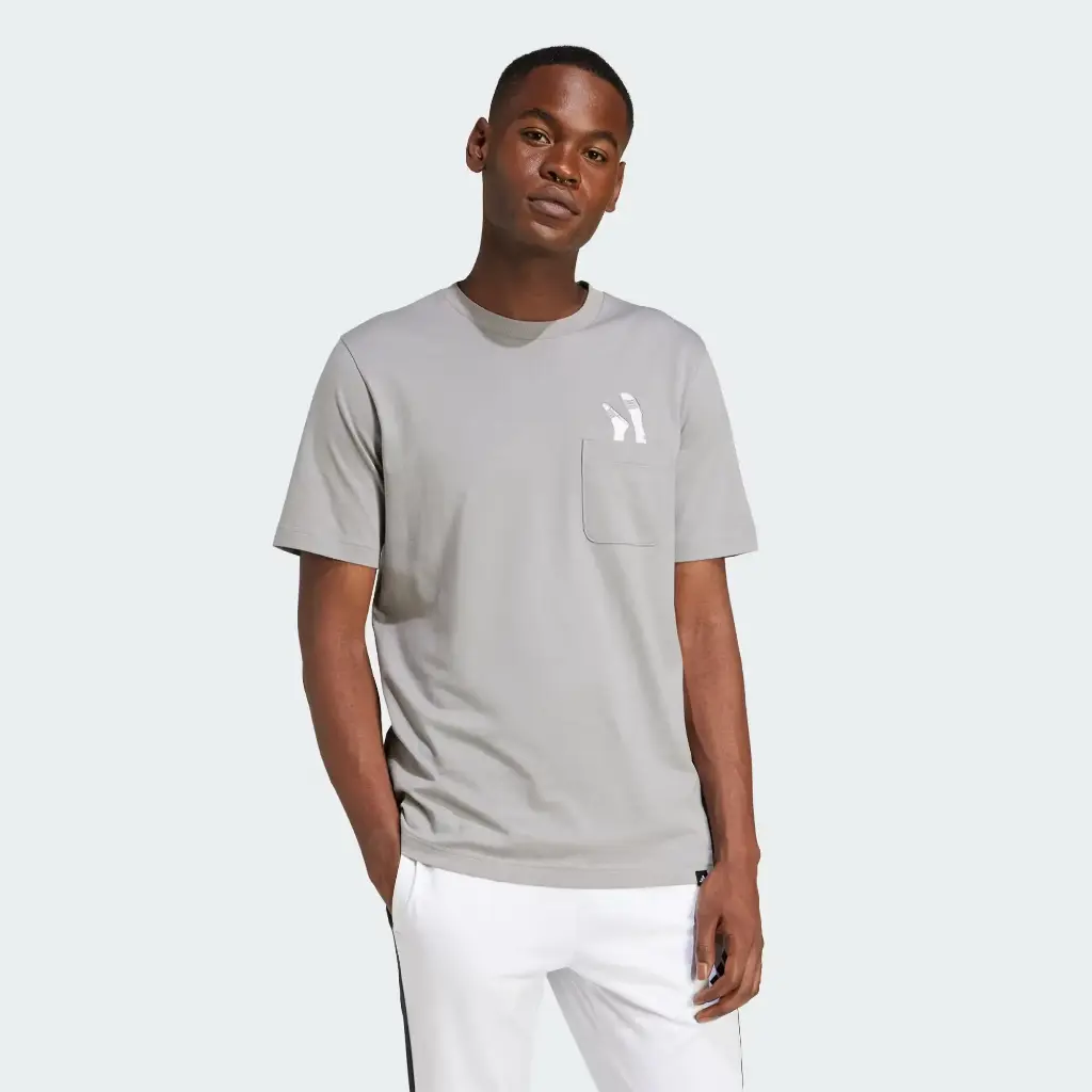 Adidas Lounge Slides Graphic Pocket T Shirt JC5284